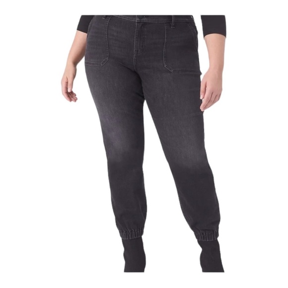 NWT Signature Fit Boyfriend Cozy Jogger Jean - Black Wash Size 20 short - Picture 3 of 16